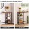 Brown Metal Console Table with Charging Station, 3 Shelves and Customizable Storage